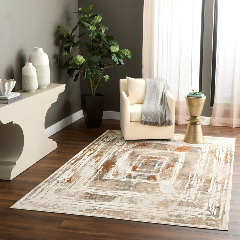 Lavin Rugs U5019 Melet 9'10" x 13'2" Geo Rug, Gold Grey/Mineral