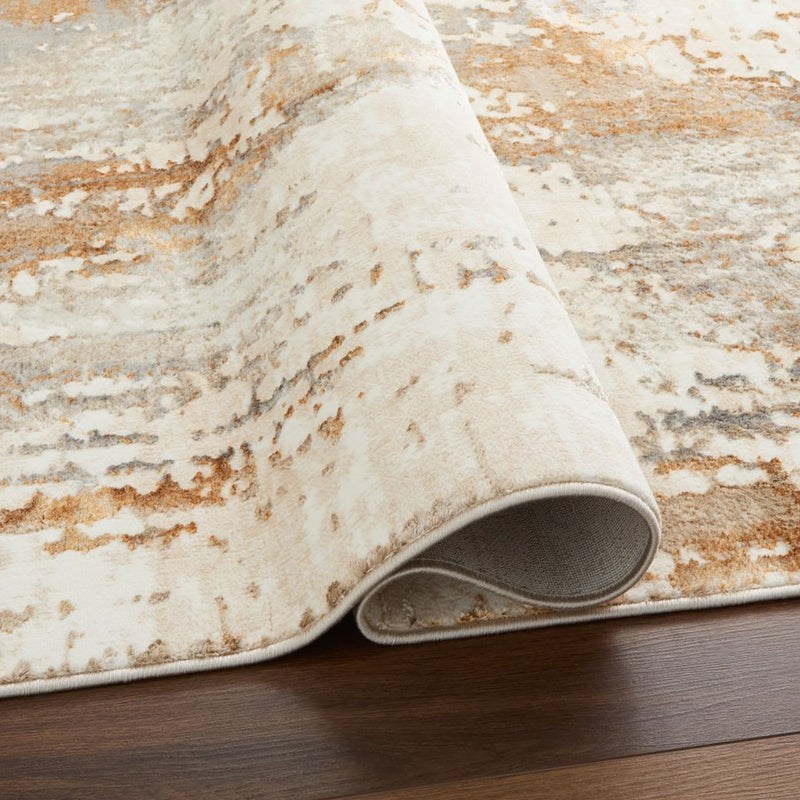 Lavin Rugs U5020 Melet 5'3" x 7'6" Painterly Rug, Gold Grey/Mineral