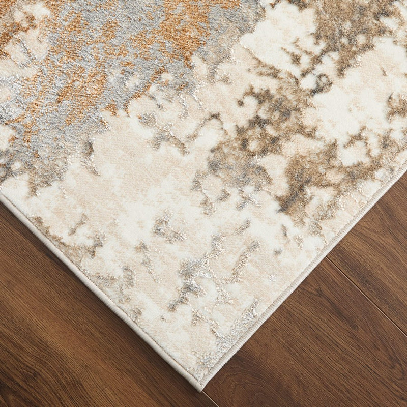 Lavin Rugs U5020 Melet 5'3" x 7'6" Painterly Rug, Gold Grey/Mineral