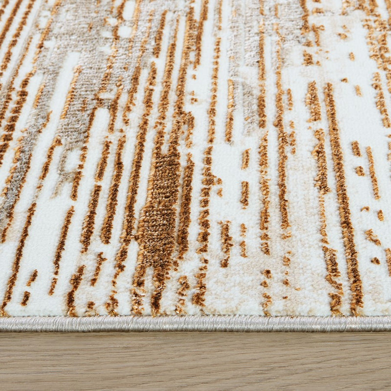 Lavin Rugs U5021 Melet 2' x 3' Linear Rug, Gold Grey/Gold