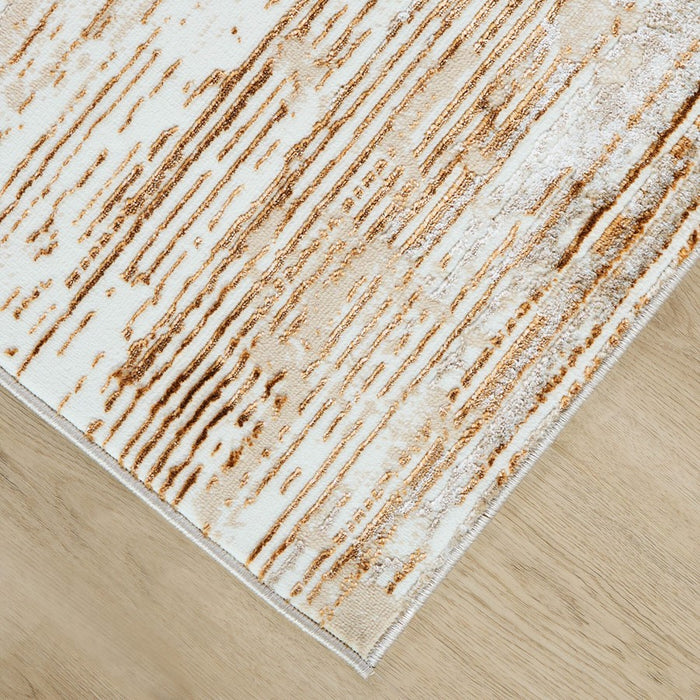 Lavin Rugs U5021 Melet 2' x 3' Linear Rug, Gold Grey/Gold