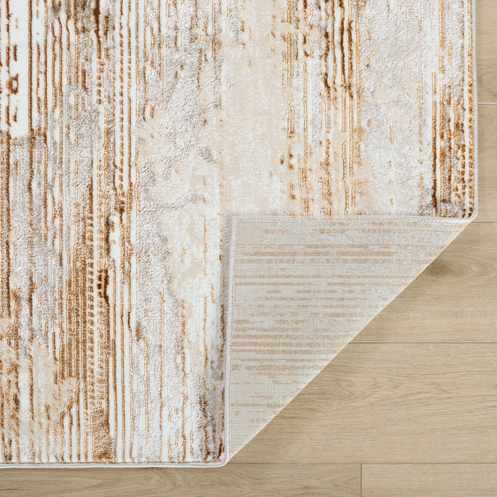 Lavin Rugs U5021 Melet 5'3" x 7'6" Linear Rug, Gold Grey/Gold