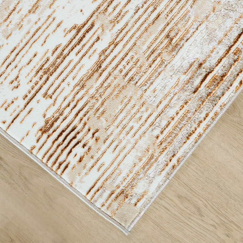 Lavin Rugs U5021 Melet 9'10" x 13'2" Linear Rug, Gold Grey/Gold