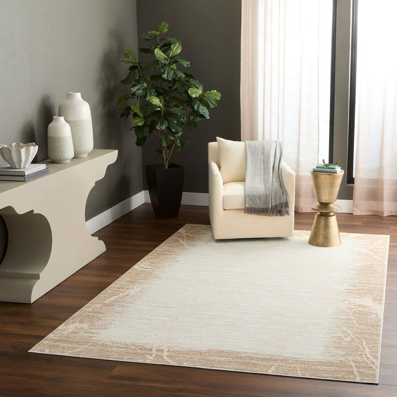 Lavin Rugs U5022 Melet 9'10" x 13'2" Striations Rug, Gold Grey/Gold