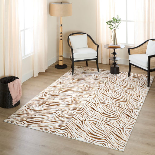 Lavin Rugs U5023 Melet 5'3" x 7'6" Marbled Rug, Gold Grey/Gold