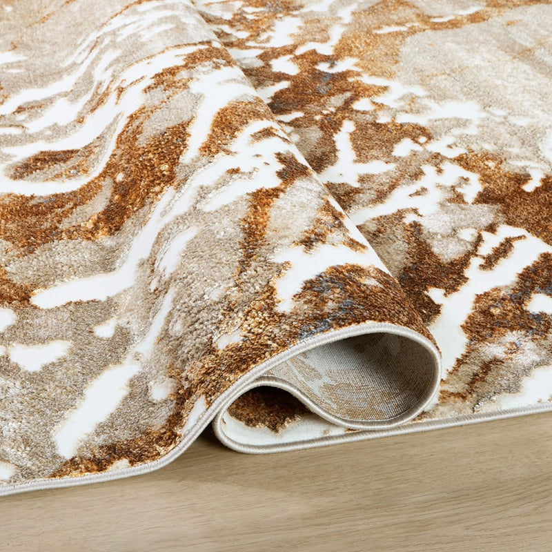 Lavin Rugs U5024 Melet 5'3" x 7'6" Marbled Rug, Gold Grey/Gold