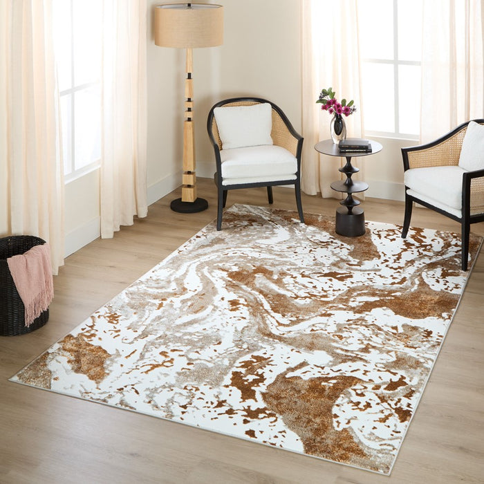 Lavin Rugs U5025 Melet 2' x 3' Marbled Rug, Gold Grey/Mineral Tones