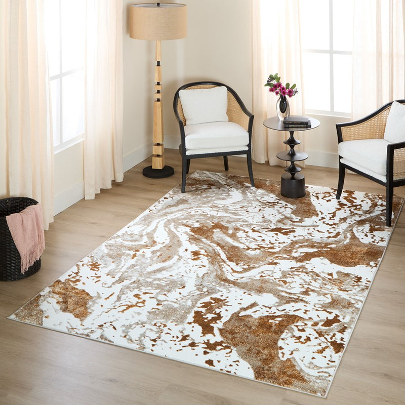 Lavin Rugs U5025 Melet 9'10" x 13'2" Marbled Rug, Gold Grey/Mineral