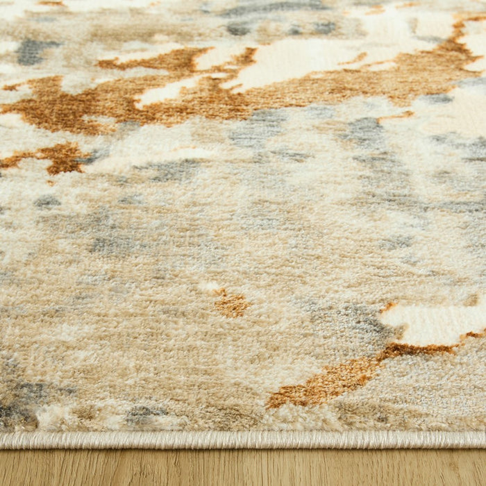 Lavin Rugs U5026 Melet 5'3" x 7'6" Painterly Rug, Gold Grey/Gold