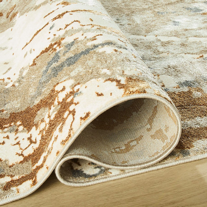 Lavin Rugs U5026 Melet 5'3" x 7'6" Painterly Rug, Gold Grey/Gold