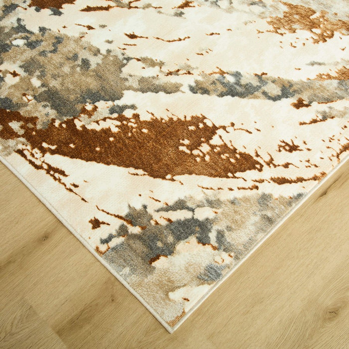 Lavin Rugs U5026 Melet 5'3" x 7'6" Painterly Rug, Gold Grey/Gold