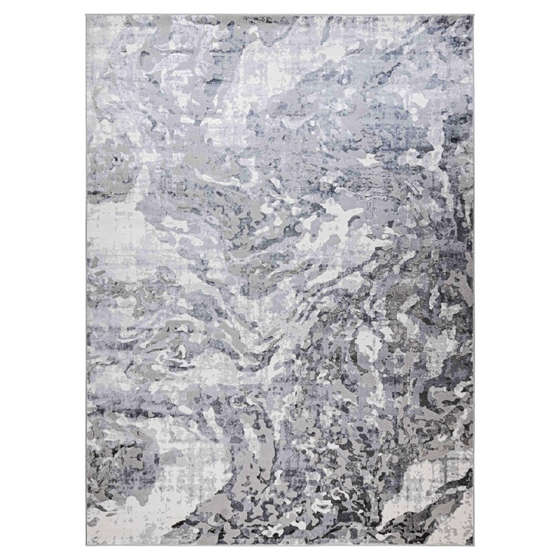 Lavin Rugs U5028 Samira 2' x 3' Marbled Rug, Grey Silver/Blue - U5028-0203