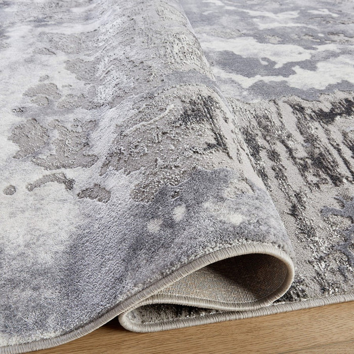 Lavin Rugs U5028 Samira 7'10" x 10'10" Marble Rug, Silver/Blue