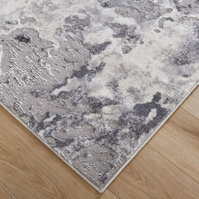 Lavin Rugs U5028 Samira 9'10" x 13'2" Marbled Rug, Grey Silver/Blue
