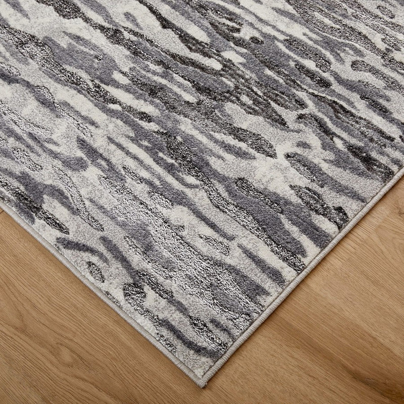 Lavin Rugs U5029 Samira 5'3" x 7'6" Mono Rug, Silver/Blue