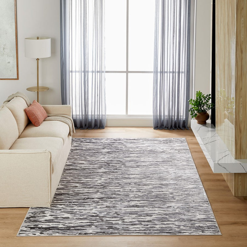 Lavin Rugs U5029 Samira 9'10" x 13'2" Mono Rug, Silver/Blue