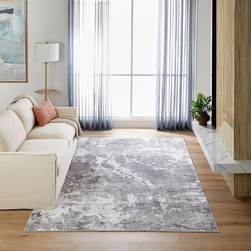 Lavin Rugs U5030 Samira 2' x 3' Marbled Rug, Grey Silver/Blue