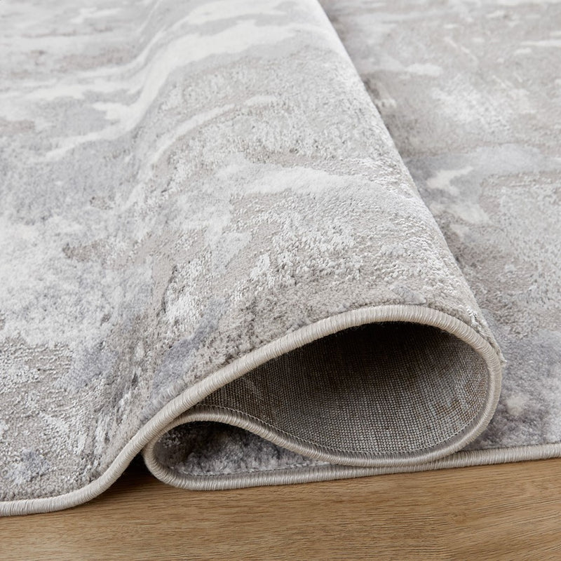 Lavin Rugs U5030 Samira 7'10" x 10'10" Marble Rug, Silver/Blue