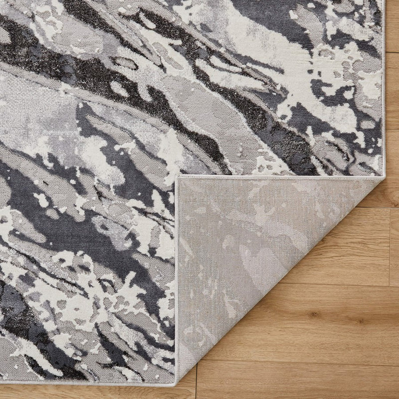 Lavin Rugs U5031 Samira 5'3" x 7'6" Marbled Rug, Grey Silver/Blue