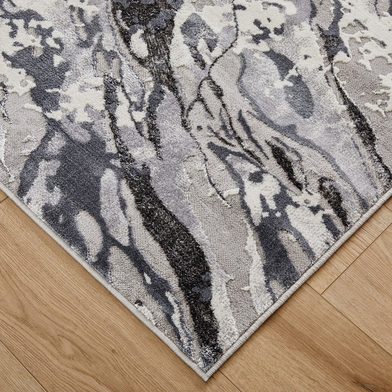 Lavin Rugs U5031 Samira 9'10" x 13'2" Marbled Rug, Grey Silver/Blue