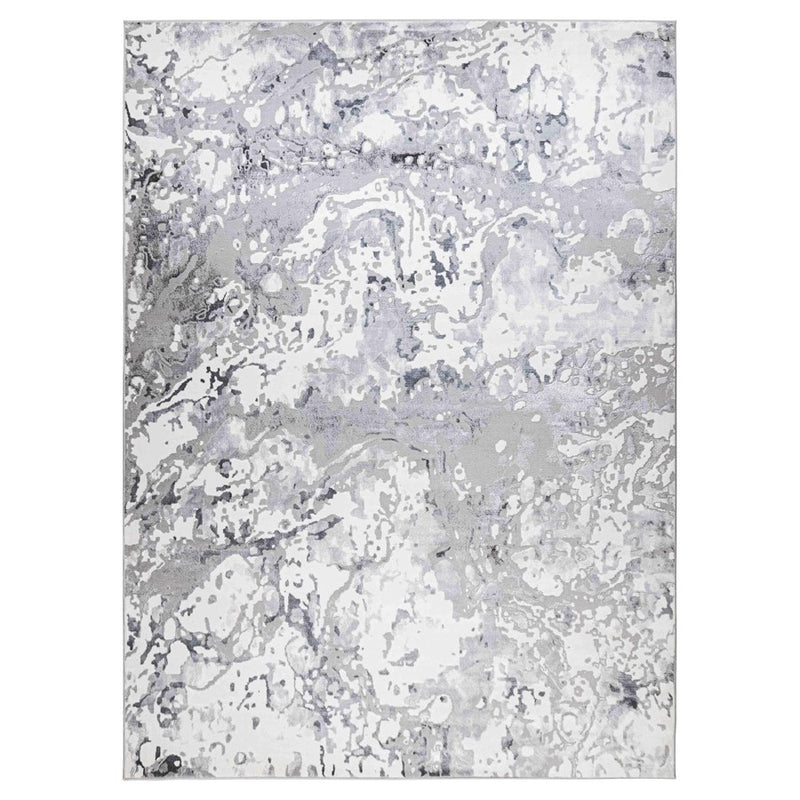 Lavin Rugs U5032 Samira 2' x 3' Marbled Rug, Grey Silver/Blue - U5032-0203