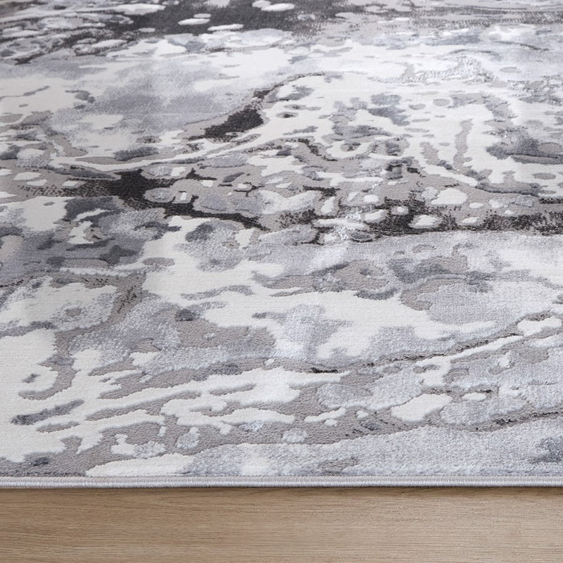 Lavin Rugs U5032 Samira 2' x 3' Marbled Rug, Grey Silver/Blue