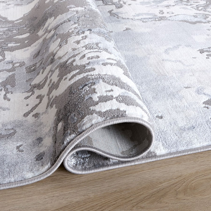 Lavin Rugs U5032 Samira 2' x 3' Marbled Rug, Grey Silver/Blue