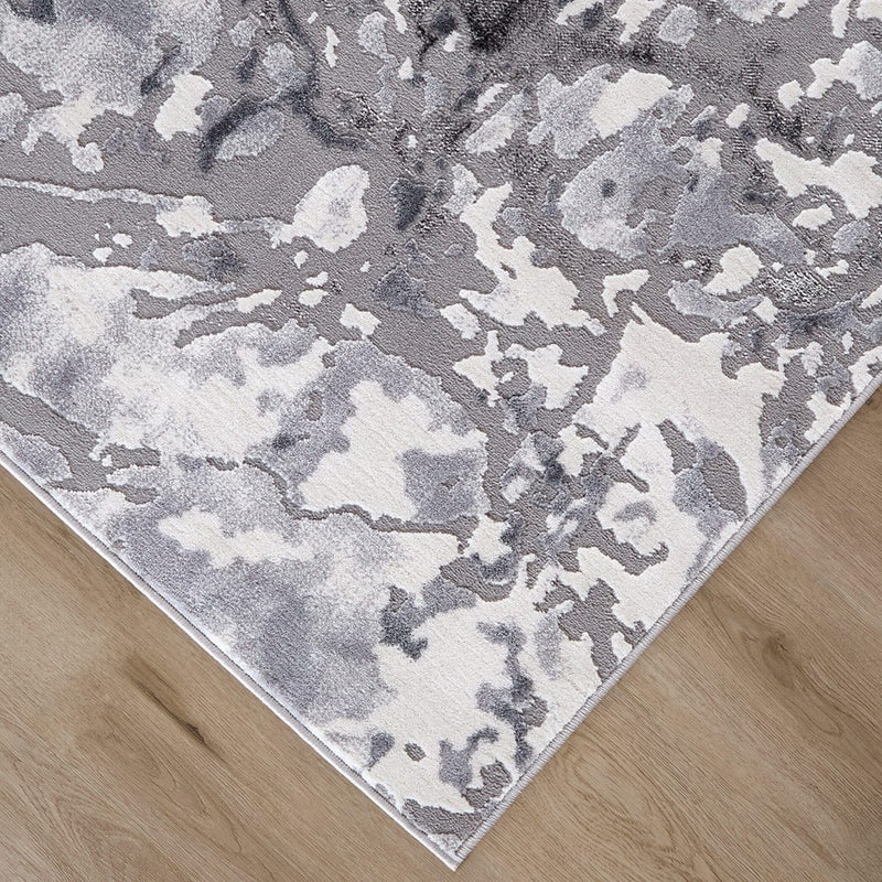 Lavin Rugs U5032 Samira 2' x 3' Marbled Rug, Grey Silver/Blue