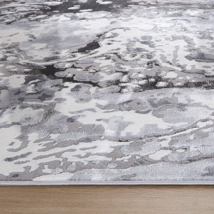Lavin Rugs U5032 Samira 9'10" x 13'2" Marbled Rug, Grey Silver/Blue