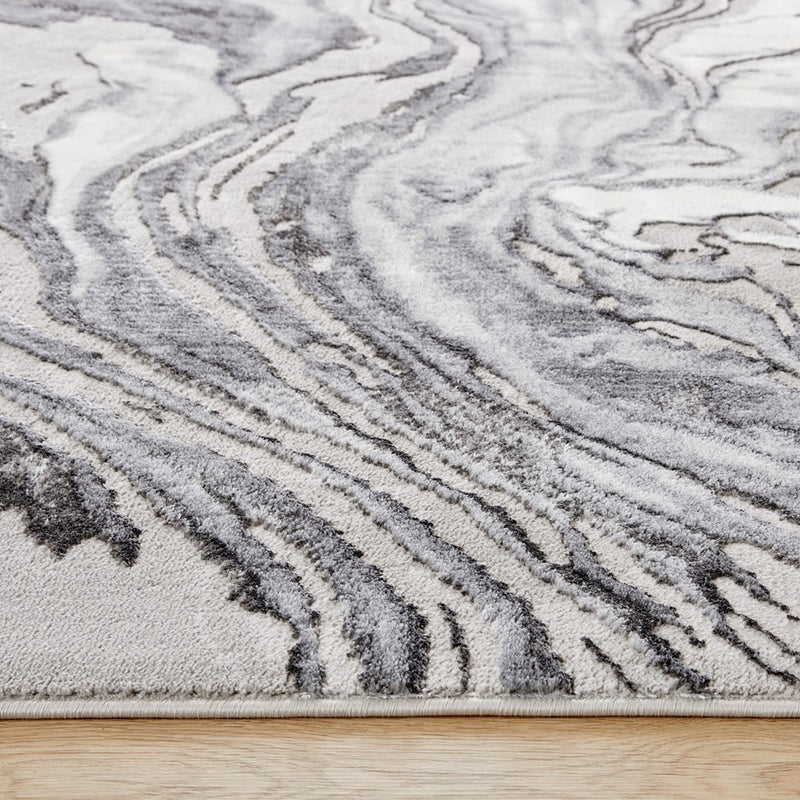 Lavin Rugs U5033 Samira 2' x 3' Marbled Rug, Grey Silver/Blue