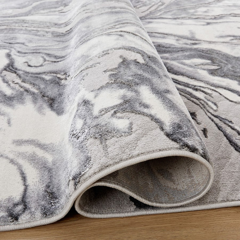 Lavin Rugs U5033 Samira 2' x 3' Marbled Rug, Grey Silver/Blue