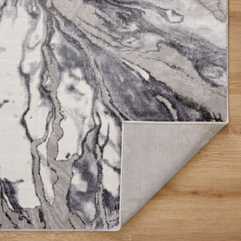 Lavin Rugs U5033 Samira 2' x 3' Marbled Rug, Grey Silver/Blue
