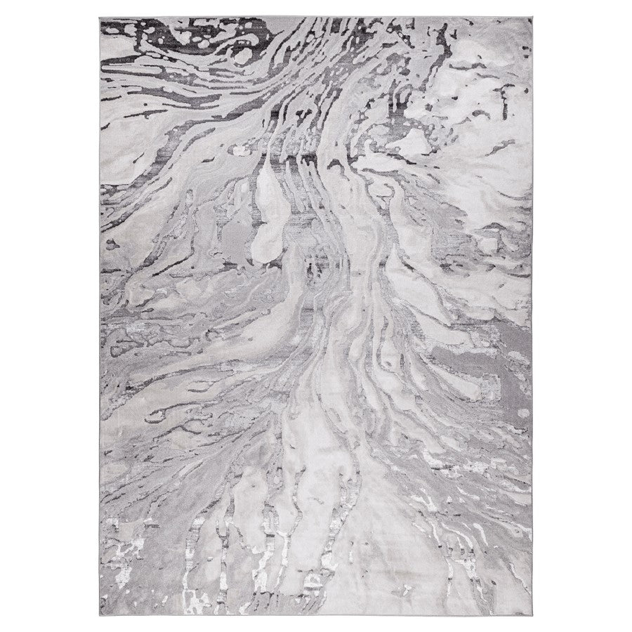 Lavin Rugs U5033 Samira 5'3" x 7'6" Marbled Rug, Grey Silver/Blue - U5033-0507