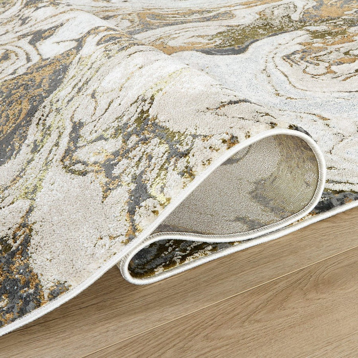 Lavin Rugs U6001 Artema 7'10" x 10'10" Marble Rug, Gold Silver/Gold
