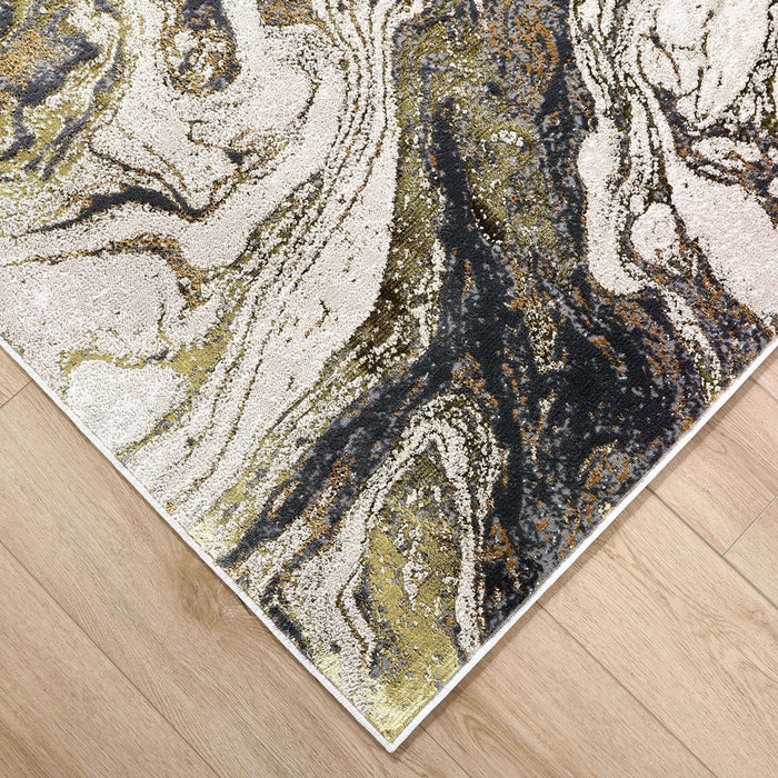 Lavin Rugs U6001 Artema 7'10" x 10'10" Marble Rug, Gold Silver/Gold