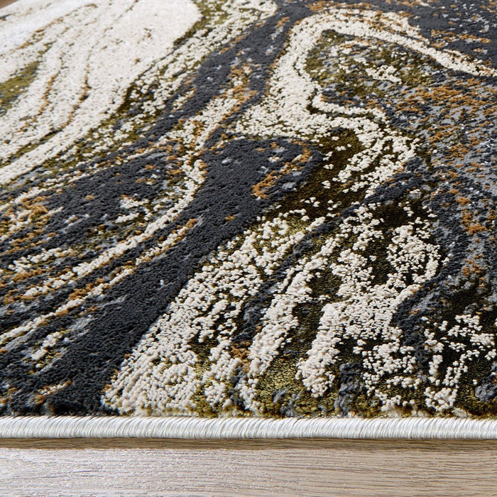 Lavin Rugs U6001 Artema 9'10" x 13'2" Marbled Rug, Gold Silver/Gold