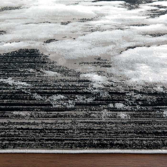 Lavin Rugs U6002 Artema 5'3" x 7'6" Contrast Rug, Grey Silver/Grey