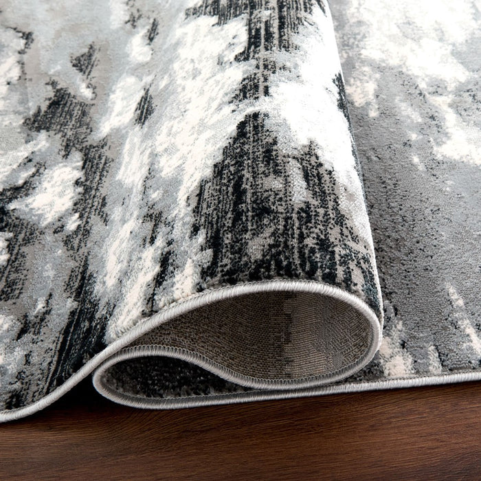 Lavin Rugs U6002 Artema 9'10" x 13'2" Contrast Rug, Silver/Grey