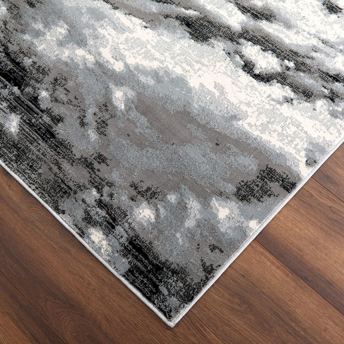 Lavin Rugs U6002 Artema 9'10" x 13'2" Contrast Rug, Silver/Grey