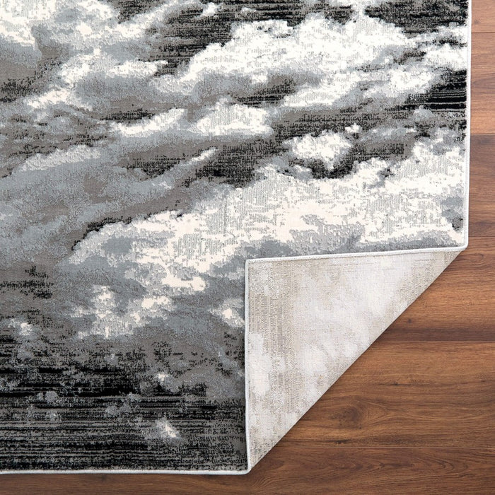 Lavin Rugs U6002 Artema 9'10" x 13'2" Contrast Rug, Silver/Grey