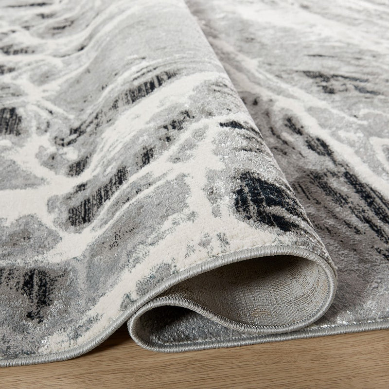 Lavin Rugs U6004 Artema 2' x 3' Marbled Rug, Grey Silver/Grey