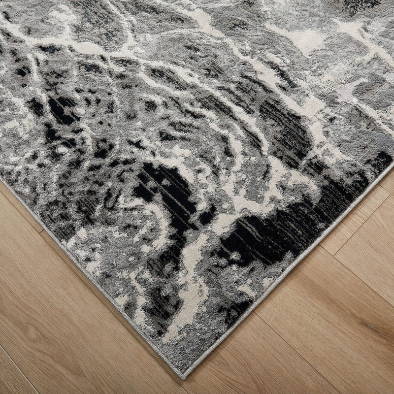 Lavin Rugs U6004 Artema 2' x 3' Marbled Rug, Grey Silver/Grey