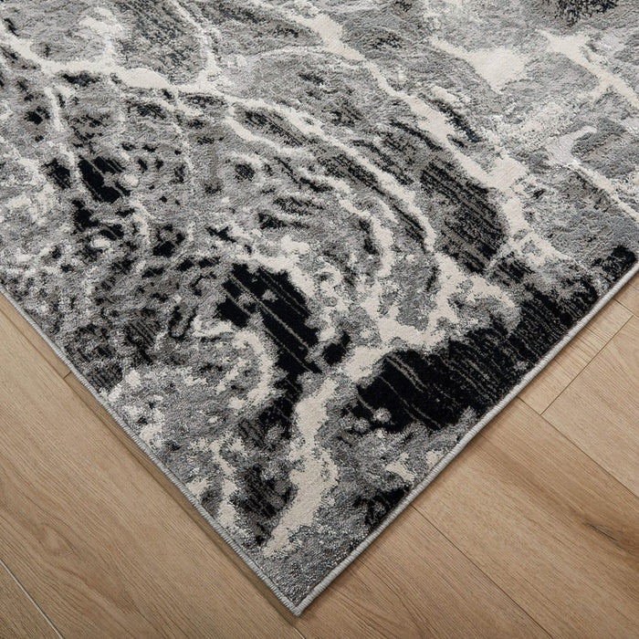 Lavin Rugs U6004 Artema 6'7" x 9'6" Marbled Rug, Grey Silver/Grey
