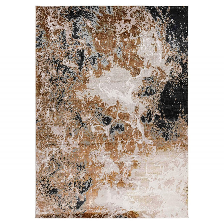 Lavin Rugs U6005 Artema 5'3" x 7'6" Marbled Rug, Gold Taupe/Gold - U6005-0507