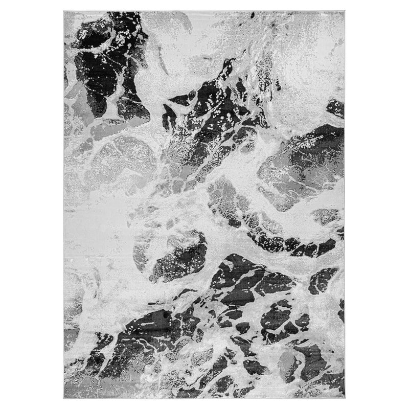 Lavin Rugs U6006 Artema 2' x 3' Marble Rug, Silver/Black/White - U6006-0203