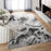 Lavin Rugs U6006 Artema 6'7" x 9'6" Marble Rug, Silver/Black/White