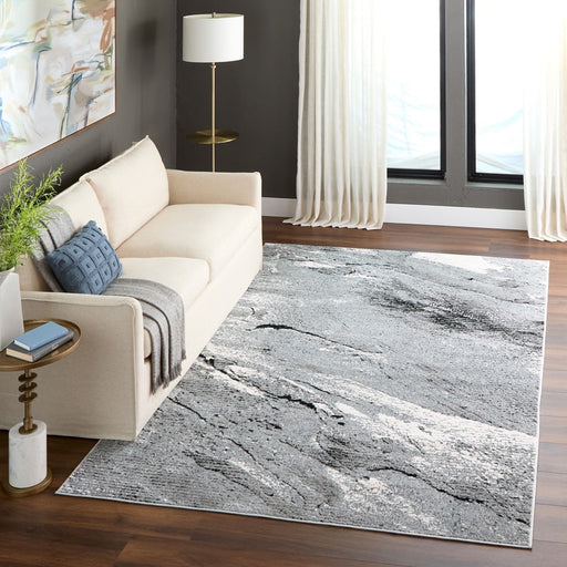 Lavin Rugs U6007 Artema 5'3" x 7'6" Marbled Rug, Grey Silver/Grey