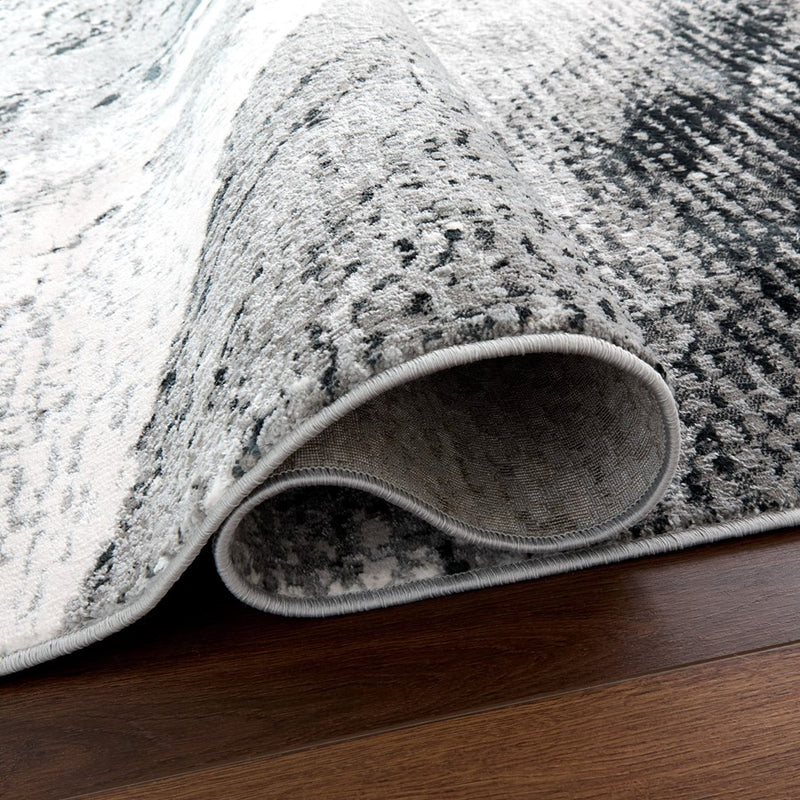 Lavin Rugs U6007 Artema 5'3" x 7'6" Marbled Rug, Grey Silver/Grey