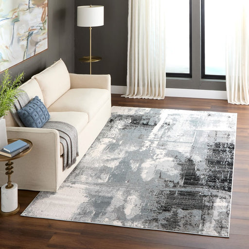 Lavin Rugs U6008 Artema 5'3" x 7'6" Painterly Rug, Grey Silver/Grey
