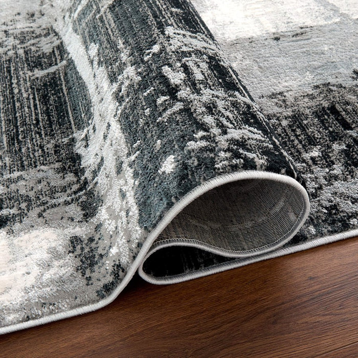 Lavin Rugs U6008 Artema 5'3" x 7'6" Painterly Rug, Grey Silver/Grey